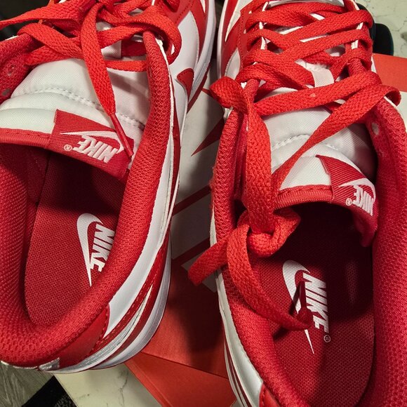 Nike Dunk Low Retro White University Red men's size 10.5 shoes HF5441-104 NEW - Picture 7 of 9